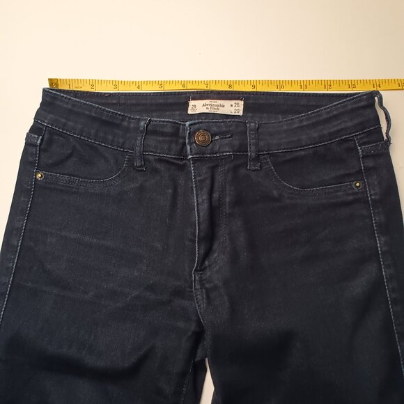 Abercrombie & Fitch Jeans Size 2 Low Rise Skinny Leg Dark Wash - Picture 6 of 9